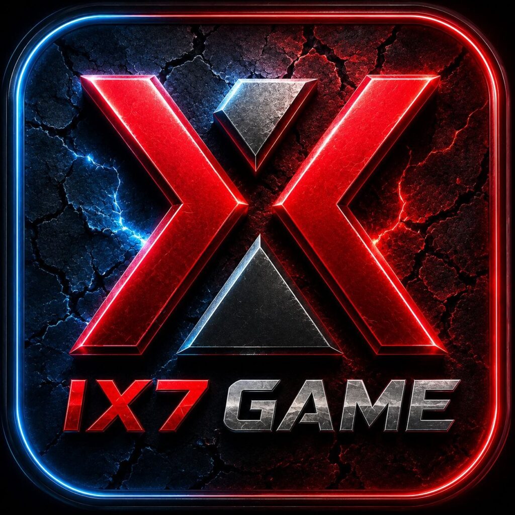 IX7 Game homepage showing IX7 App and APK download on Android.